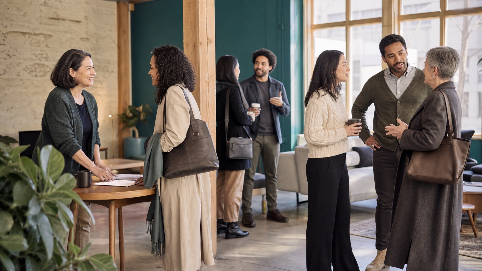 People meeting at a professional community gathering